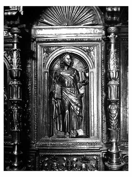 San Giovanni apostolo (pannello di stallo di coro) di Bonafede Colantonio, Marzano Teodoro, Fanello Candilera de (sec. XVI)