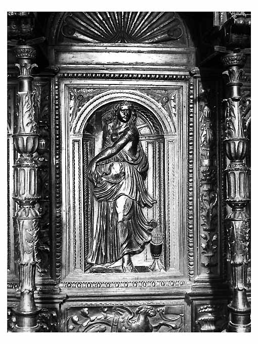 Allegoria della Speranza (pannello di stallo di coro) di Bonafede Colantonio, Marzano Teodoro, Fanello Candilera de (sec. XVI)