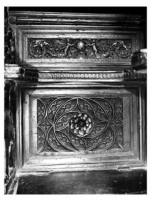 pannello di stallo di coro di Bonafede Colantonio, Marzano Teodoro, Fanello Candilera de (sec. XVI)