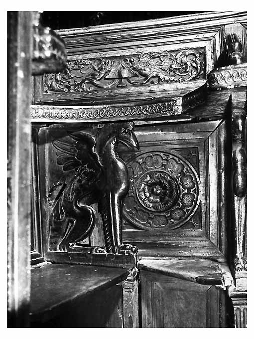 pannello di stallo di coro di Bonafede Colantonio, Marzano Teodoro, Fanello Candilera de (sec. XVI)