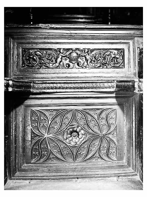 pannello di stallo di coro di Bonafede Colantonio, Marzano Teodoro, Fanello Candilera de (sec. XVI)