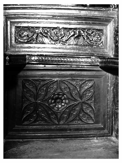 pannello di stallo di coro di Bonafede Colantonio, Marzano Teodoro, Fanello Candilera de (sec. XVI)