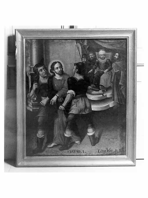 I stazione della Via Crucis, stazione I: Gesù condannato a morte (dipinto, ciclo) di Candela D (sec. XIX)