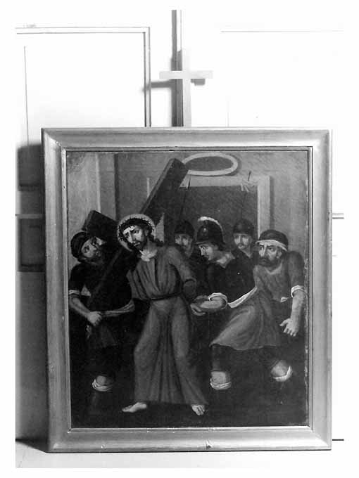 II stazione della Via Crucis, stazione II: Gesù caricato della croce (dipinto, ciclo) di Candela D (sec. XIX)