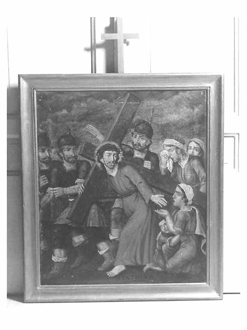 VIII stazione della Via Crucis, stazione VIII: Gesù consola le donne di Gerusalemme (dipinto, ciclo) di Candela D (sec. XIX)