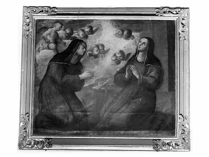 Santa Caterina da Bologna e santa Caterina da Siena (dipinto, ciclo) di Miglionico Andrea (sec. XVIII)