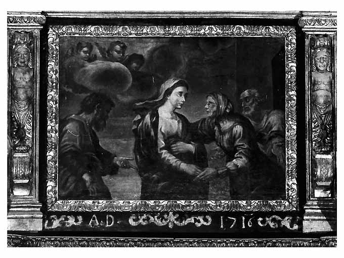 visita della Sacra Famiglia a Sant'Elisabetta (dipinto) - ambito napoletano (sec. XVIII)