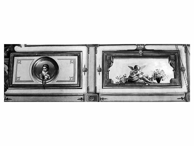 motivi decorativi a cassettoni (dipinto, elemento d'insieme) - ambito napoletano (fine sec. XIX)