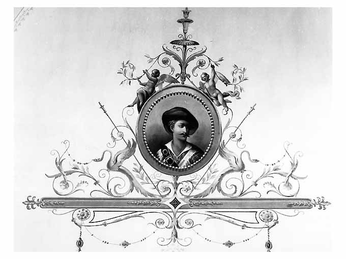 ritratto di giovane (decorazione pittorica, elemento d'insieme) - ambito napoletano (primo quarto sec. XX)