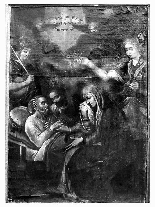 Pio transito di san Giuseppe, morte di San Giuseppe (dipinto, opera isolata) - ambito Italia meridionale (secc. XVIII/ XIX)