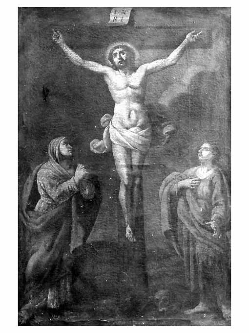 crocifissione di Cristo con la Madonna e San Giovanni Evangelista (dipinto, opera isolata) - ambito Italia meridionale (secc. XVIII/ XIX)