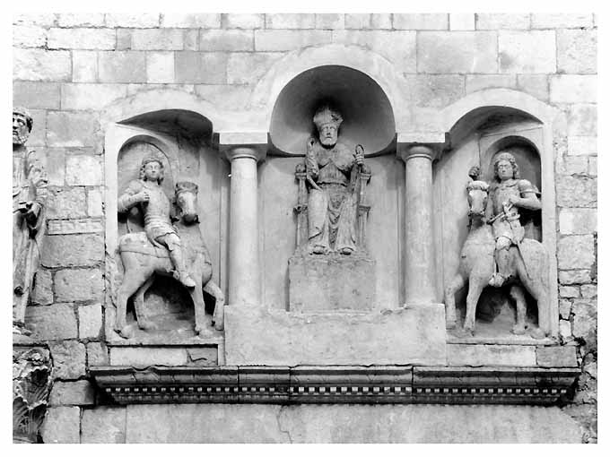 San Sergio, San Mauro e San Pantaleo (rilievo) - produzione pugliese (sec. XVI)