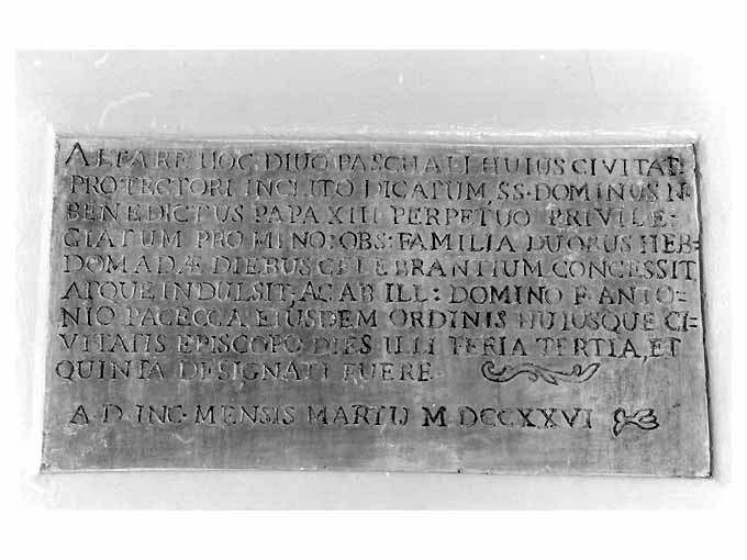 lapide - ambito pugliese (sec. XVIII)