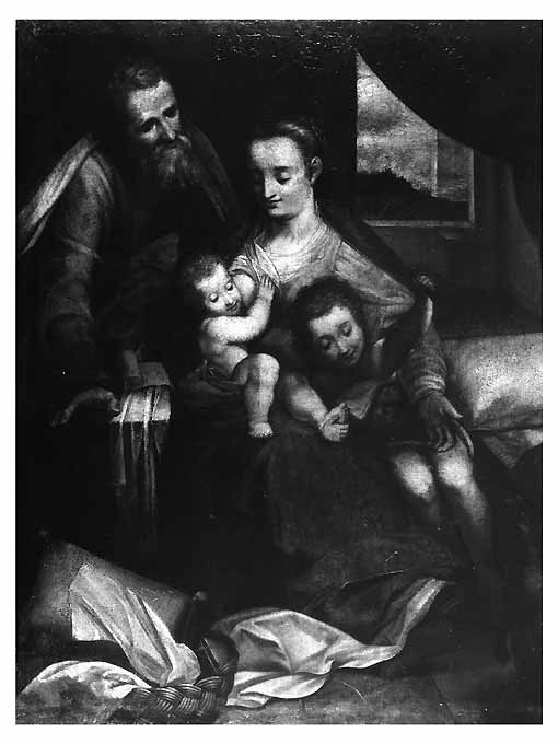 Madonna con Bambino e San Giovannino (dipinto) - ambito Italia meridionale (seconda metà sec. XVII)