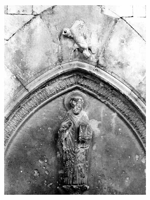 Santo e angelo (lunetta) di Lillo da Barletta (sec. XIV)