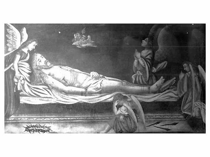 Cristo compianto dagli angeli (dipinto) - ambito pugliese (sec. XX)