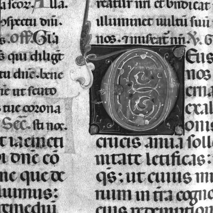 Lettera D (miniatura) - ambito umbro (fine sec. XIII)