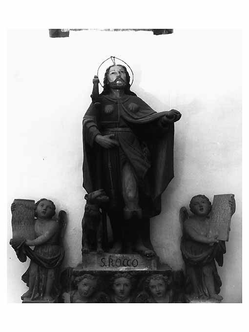 San Rocco e angeli (gruppo scultoreo) di Principino Luca, frate (attribuito) (sec. XVIII)