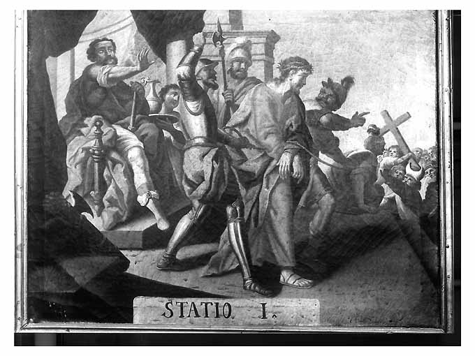 stazione I: Gesù condannato a morte (dipinto) di Tatulli Samuele (attribuito) (seconda metà sec. XVIII)