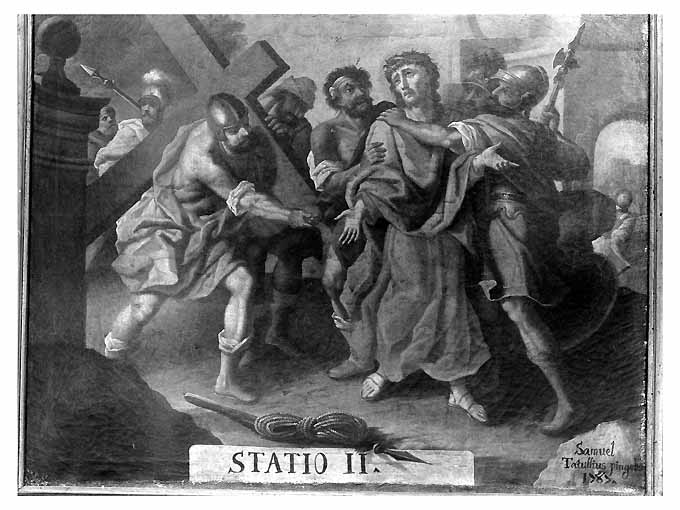 stazione II: Gesù caricato della croce (dipinto) di Tatulli Samuele (attribuito) (seconda metà sec. XVIII)
