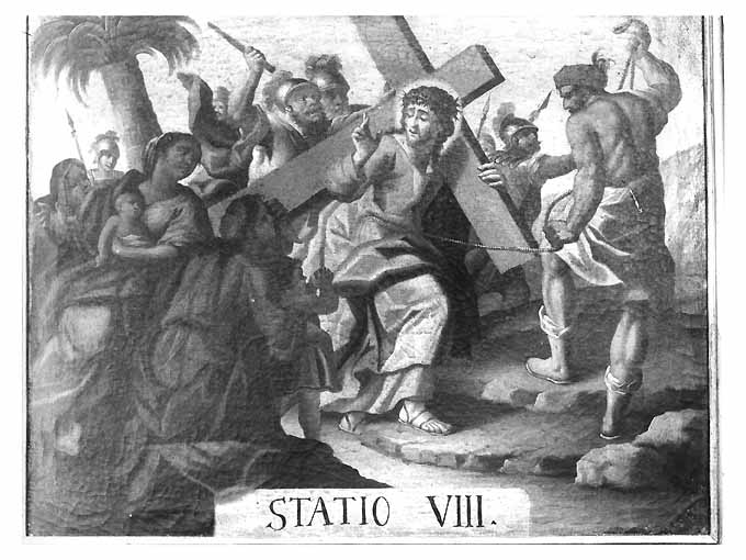 stazione VIII: Gesù consola le donne di Gerusalemme (dipinto) di Tatulli Samuele (attribuito) (seconda metà sec. XVIII)