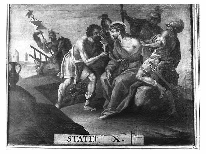 stazione X: Gesù spogliato e abbeverato di fiele (dipinto) di Tatulli Samuele (attribuito) (seconda metà sec. XVIII)