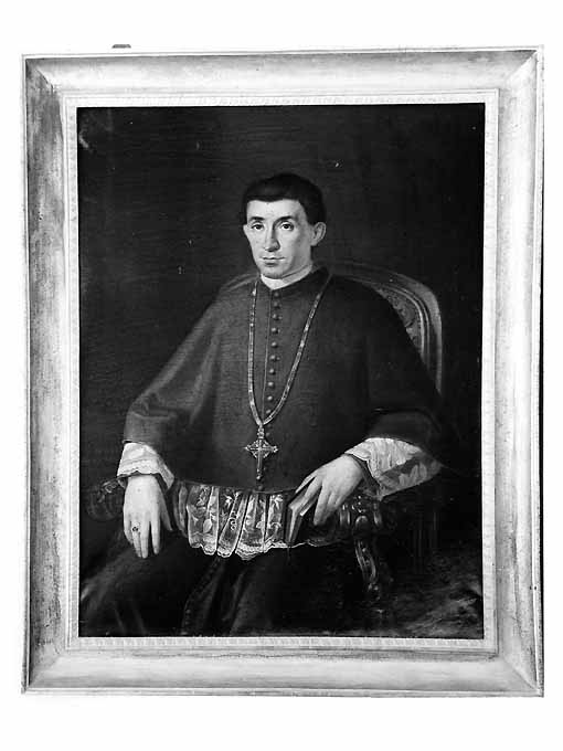 mons. Saverio Giannuzzi Savelli, ritratto a mezza figura di prelato (dipinto) di Ceci Giuseppe (attribuito) (sec. XIX)
