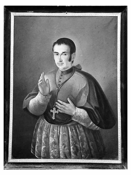 mons. Mario De Luca, ritratto a mezza figura di prelato (dipinto) di Ceci Giuseppe (attribuito) (sec. XIX)