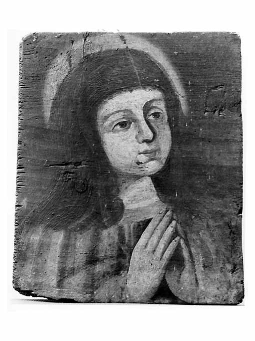 fanciulla in preghiera (dipinto) di Z.T (attribuito) (sec. XVI)