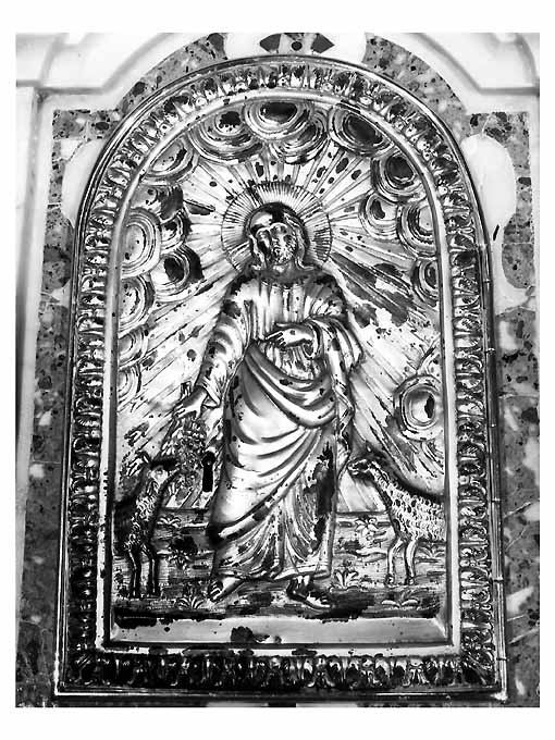 Buon Pastore (sportello di tabernacolo, elemento d'insieme) - ambito napoletano (fine sec. XVIII)