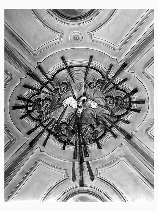 colomba dello Spirito Santo e cherubini (chiave di volta, opera isolata) - ambito pugliese (sec. XIX)