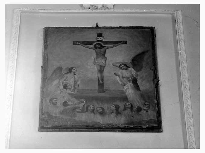 Cristo crocifisso e anime del purgatorio (dipinto, opera isolata) - ambito pugliese (sec. XX)