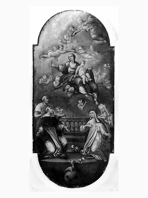 Madonna del Rosario, San Domenico, Santa Caterina da Siena, Santa Rosa da Lima (dipinto, opera isolata) - ambito pugliese (prima metà sec. XIX)