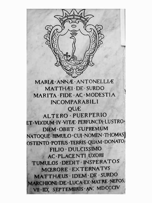 lapide, opera isolata - ambito pugliese (sec. XIX)