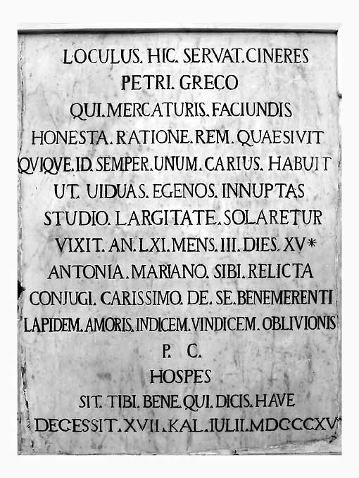 lapide, opera isolata - ambito pugliese (sec. XIX)