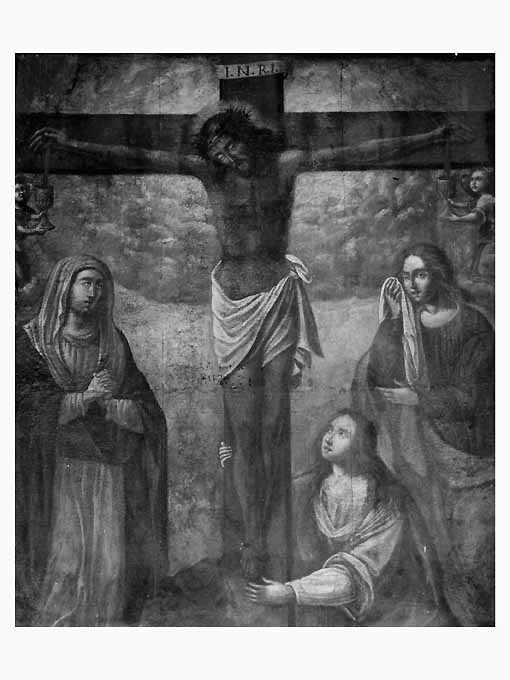 Cristo crocifisso con la Madonna, San Giovanni Evangelista e Santa Maria Maddalena (dipinto, opera isolata) - ambito pugliese (seconda metà sec. XVII)