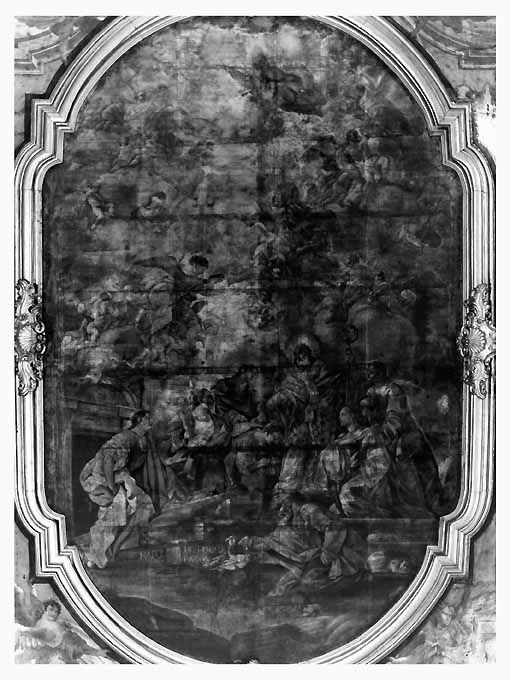 San Nicola e le tre fanciulle (dipinto, opera isolata) di Menzele Nicola (sec. XVIII)