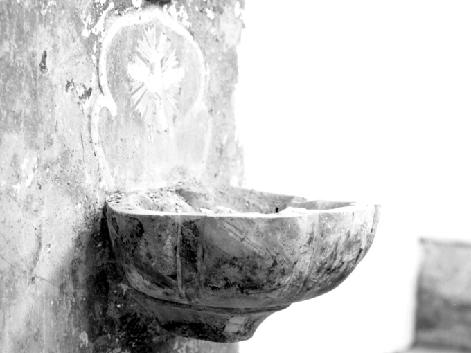 acquasantiera, serie - produzione pugliese (sec. XIX)