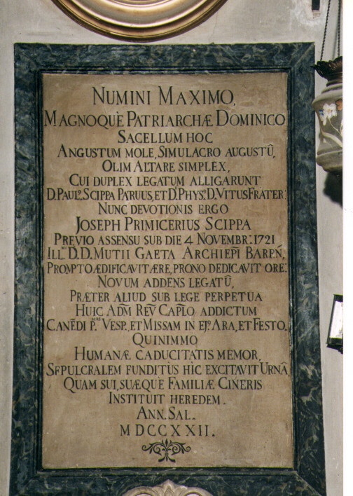 lapide tombale - ambito Italia meridionale (sec. XVIII)