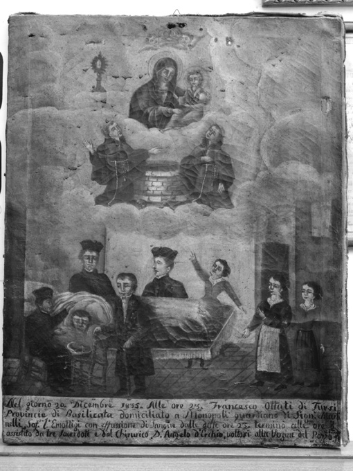 Madonna con Bambino tra Santi francescani (ex voto) - ambito pugliese (sec. XIX)