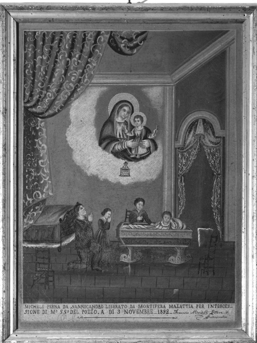 Madonna con Bambino (ex voto) di Mondelli Francesco (sec. XIX)