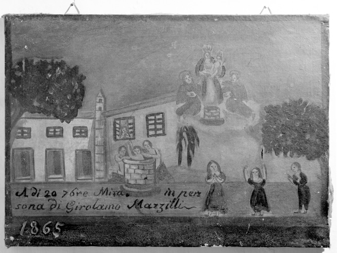 Madonna con Bambino tra Santi francescani (ex voto) - ambito pugliese (sec. XIX)