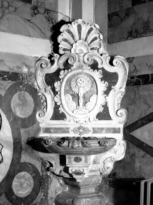 ostensorio (acquasantiera da parete) - ambito Italia meridionale (seconda metà sec. XVIII)