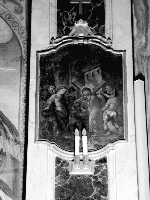 stazione IV: Gesù incontra la Madonna (dipinto) - ambito napoletano (prima metà sec. XVIII)