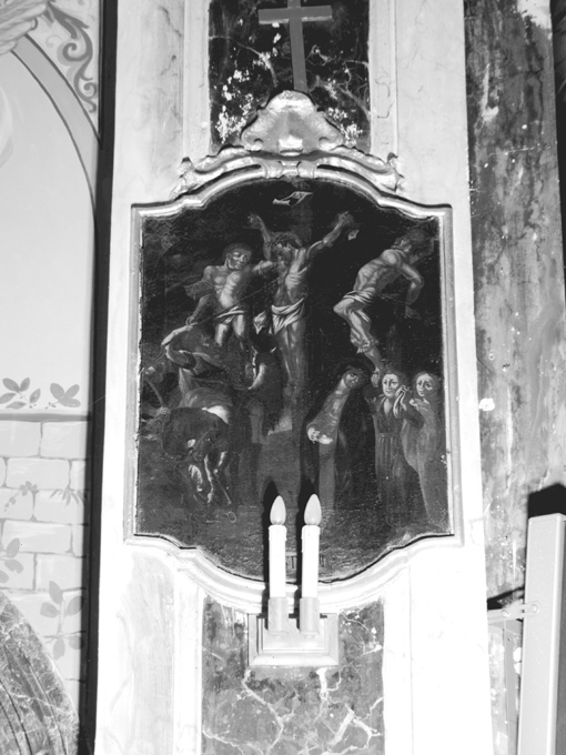 stazione XII: Gesù innalzato e morto in croce (dipinto) - ambito napoletano (prima metà sec. XVIII)