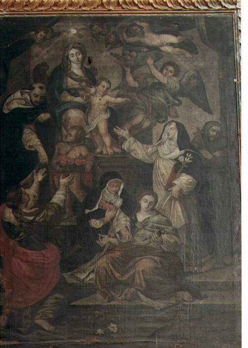 Madonna con Bambino e Santi (dipinto) di Calò Saverio (sec. XIX)