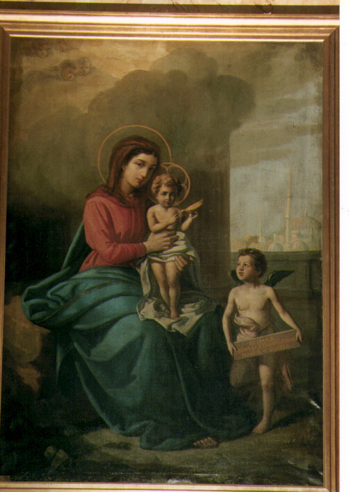 Madonna di Costantinopoli, Madonna con Bambino (dipinto) di F. Benedetto (sec. XIX)