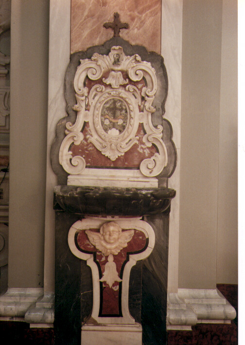 acquasantiera da parete, serie - ambito Italia meridionale (prima metà sec. XVIII)