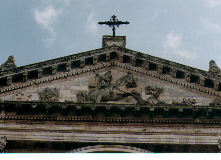 San Giorgio e il drago (gruppo scultoreo) - ambito Italia meridionale (secc. XVII/ XVIII)