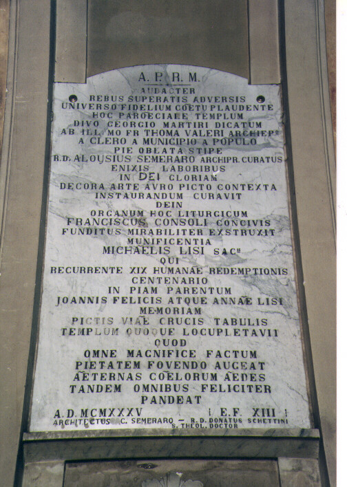 lapide documentaria - ambito Italia meridionale (sec. XX)